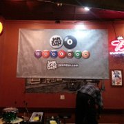 Got the new banner hung before things got crowded on stage.