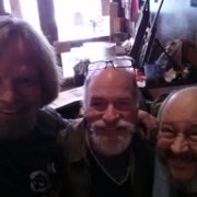 (l. to r.) Danl Blackwood (Jam4Dan Media Coordinator), hanging with long time friend David Spritzer, and his brother-in-law Mike Scott. Mike was very involved in the Topeka music scene beginning starting back in the 60s. Danl and David got started at the very end of the 60s ...  in the SAME BAND! :-)